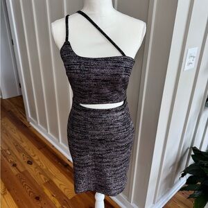 Black and Silver Asymmetrical Dress